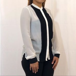 Armani Exchange tuxedo style blouse